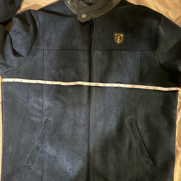 AUTHENTIC ARMANI Collezioni  Blue Suede Italian Jacket - Picture 14 of 16